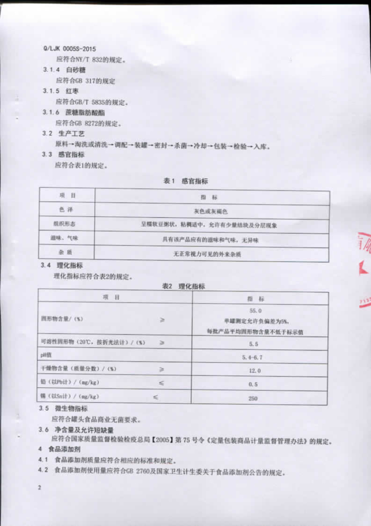 Q/LJK 0005S-2015 标准预览