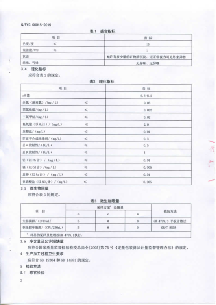 Q/FYC 0001S-2015 标准预览