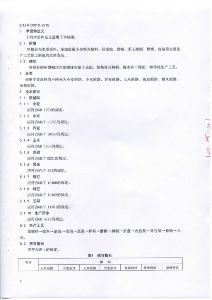 Q/LFH 0001S-2015 标准预览