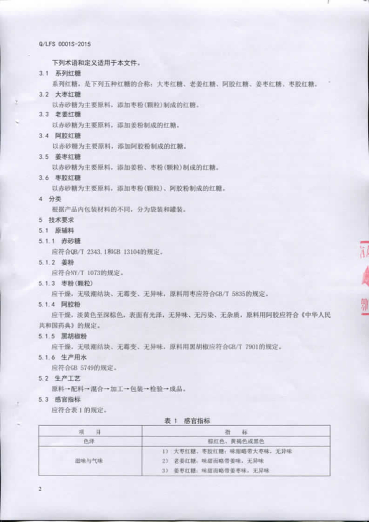 Q/LFS 0001S-2015 标准预览
