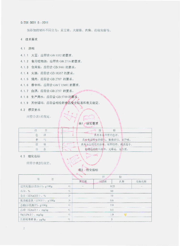 Q/ZXX 0001S-2011 标准预览