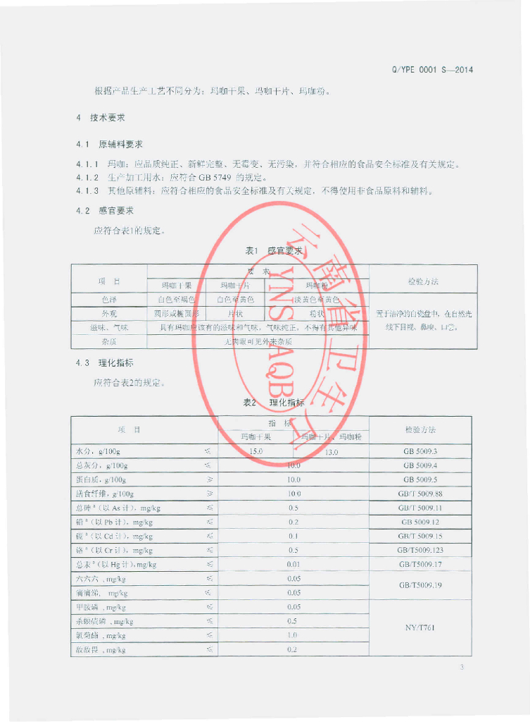 Q/YPE 0001S-2014 标准预览