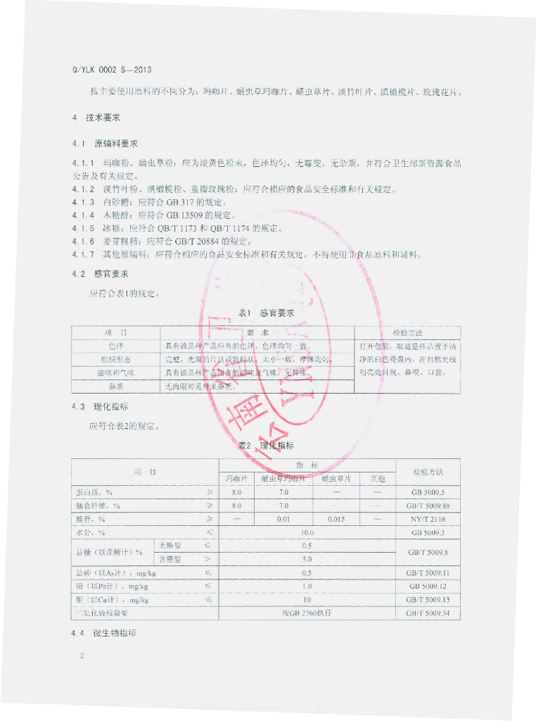 Q/YLK 0002S-2013 标准预览