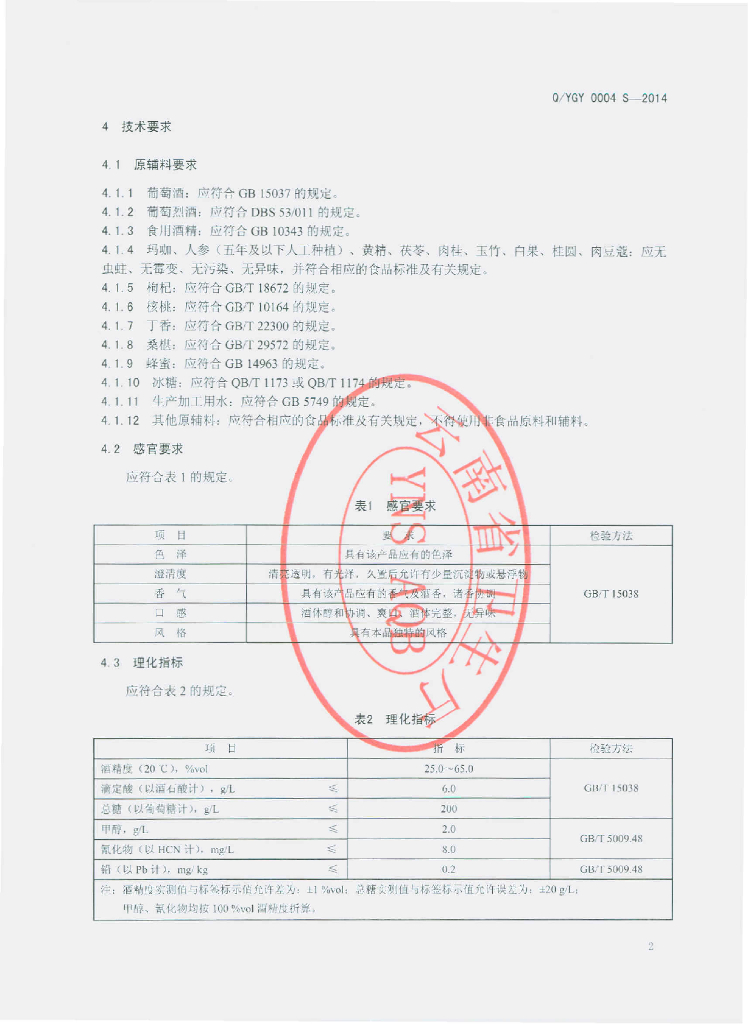 Q/YGY 0004S-2014 标准预览