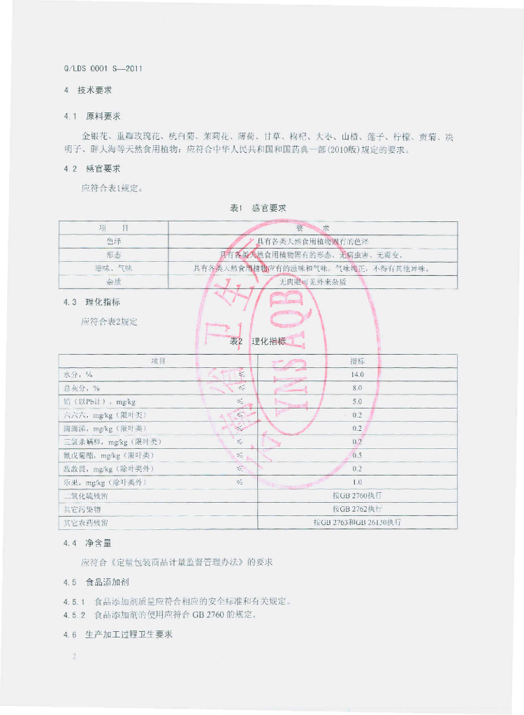 Q/LDS 0001S-2011 标准预览
