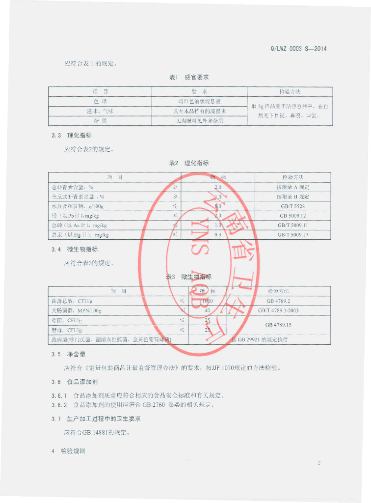 Q/LWZ 0003S-2014 标准预览