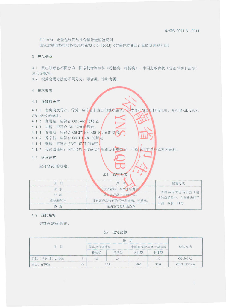 Q/KDS 0004S-2014 标准预览