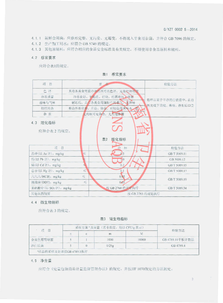 Q/YZT 0002S-2014 标准预览