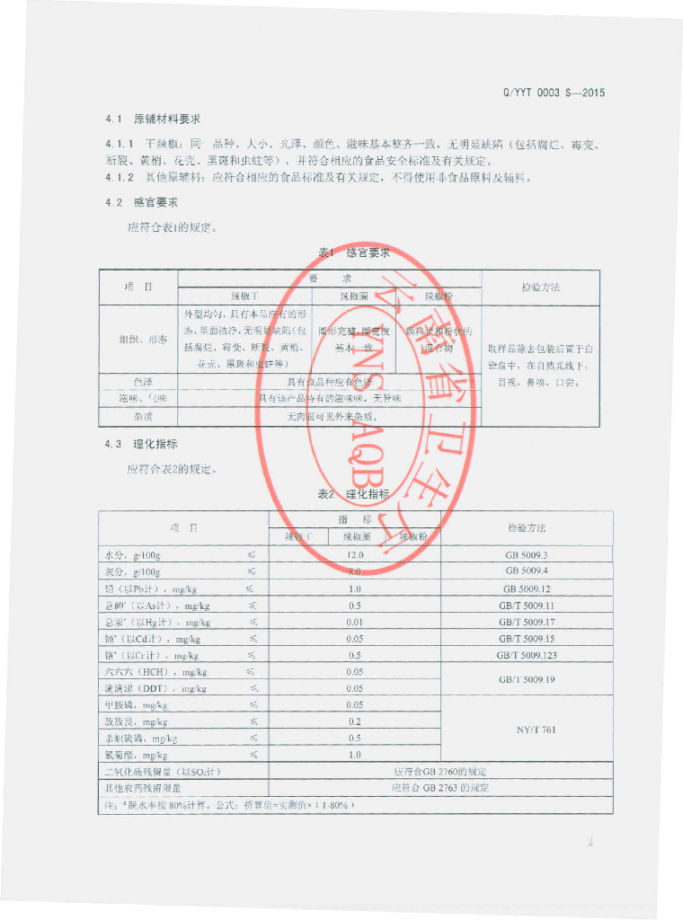 Q/YYT 0003S-2015 标准预览