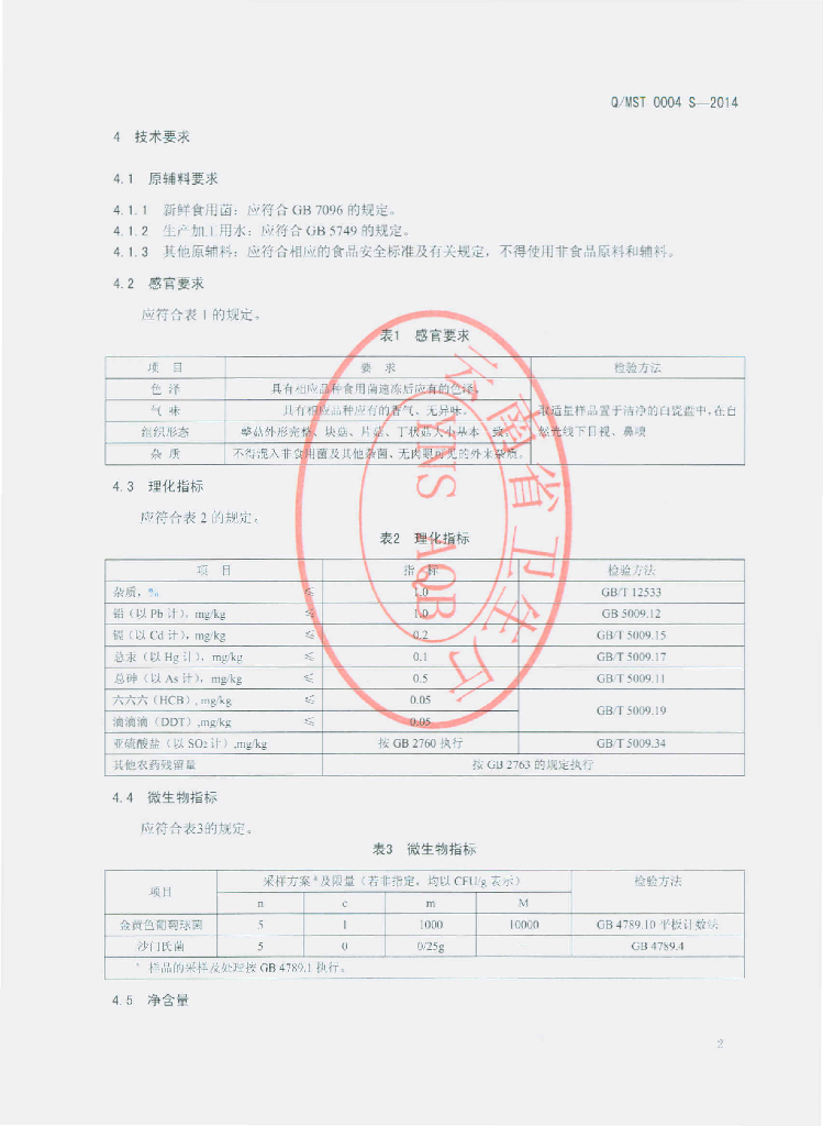 Q/MST 0004S-2014 标准预览