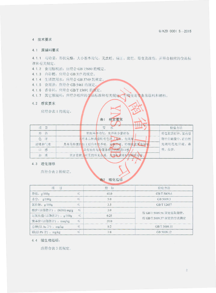 Q/KZD 0001S-2015 标准预览