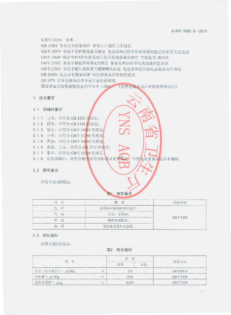 Q/KSY 0002S-2015 标准预览