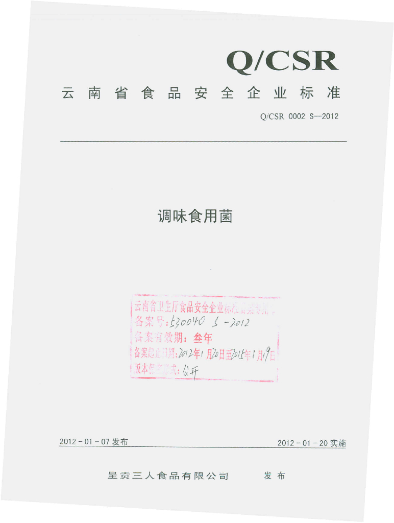 Q/CSR 0002S-2012 标准预览