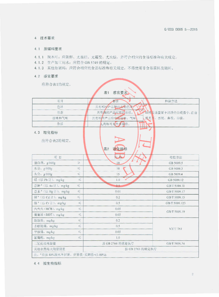 Q/CCQ 0005S-2015 标准预览