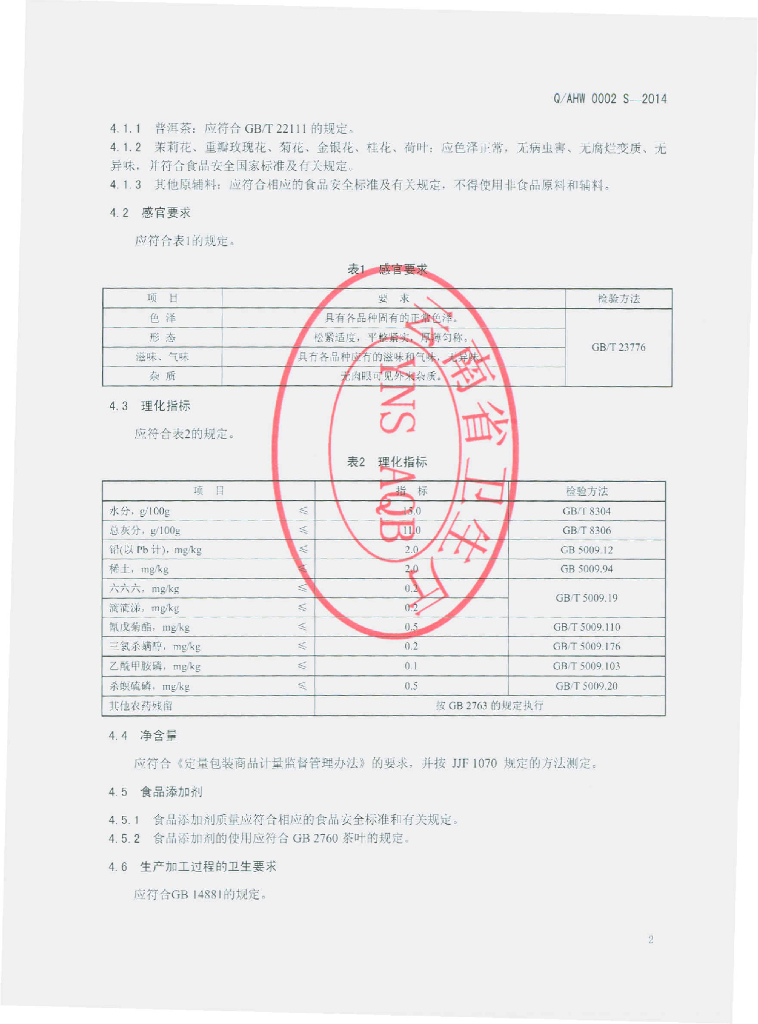 Q/AHW 0002S-2014 标准预览