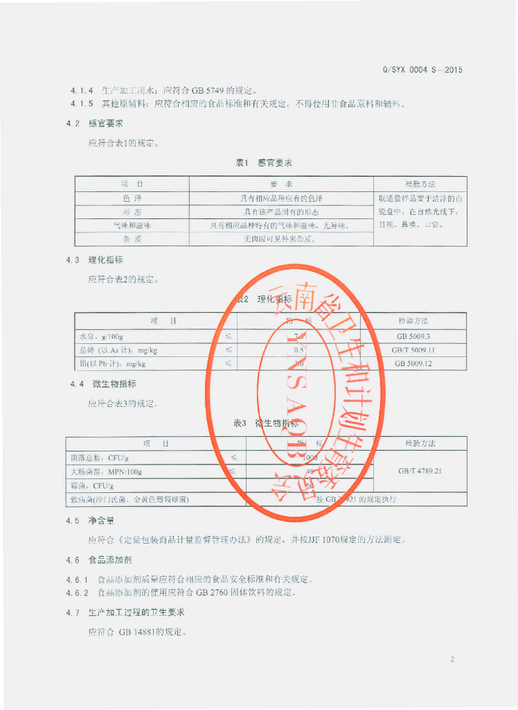 Q/SYX 0004S-2015 标准预览