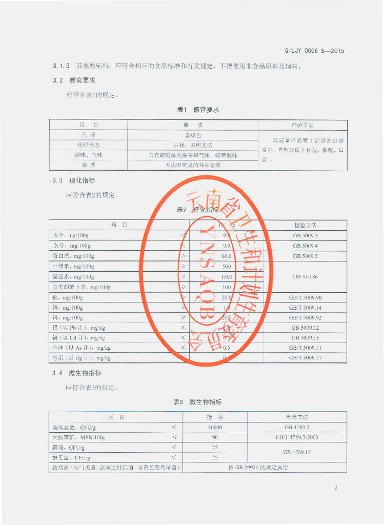 Q/LJY 0006S-2015 标准预览