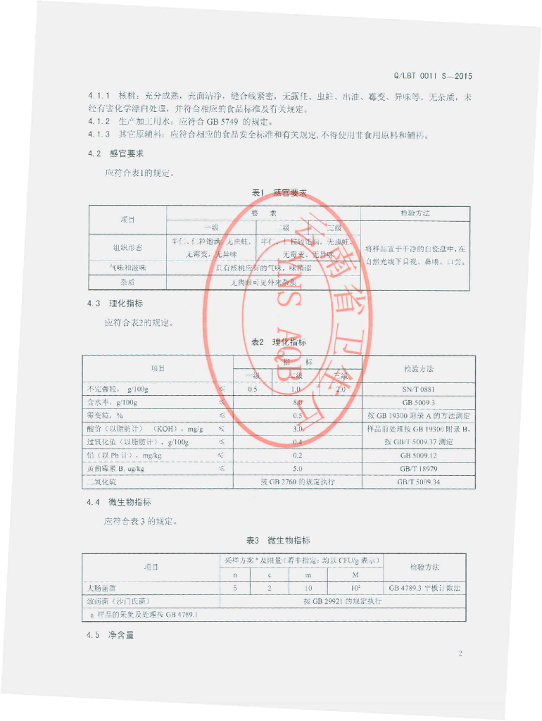 Q/LBT 0011S-2015 标准预览