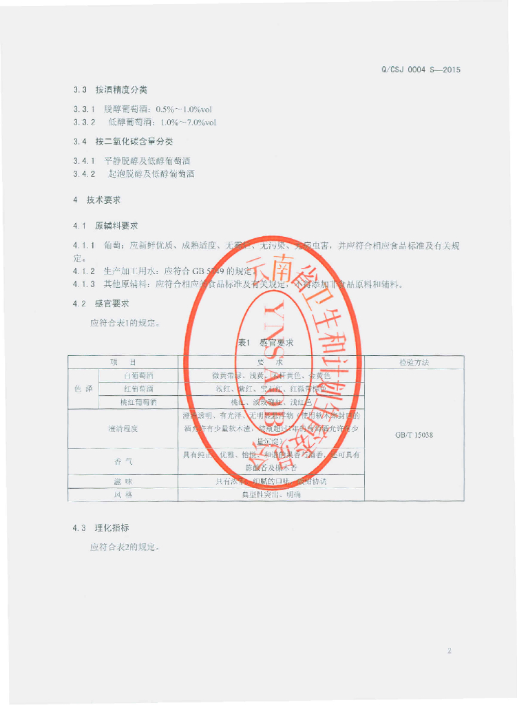 Q/CSJ 0004S-2015 标准预览