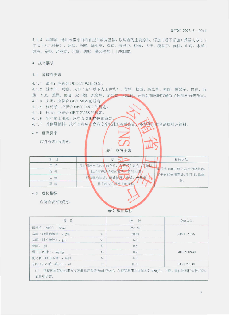 Q/YQY 0003S-2014 标准预览