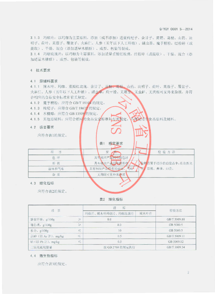 Q/YQY 0001S-2014 标准预览