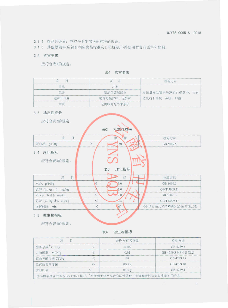 Q/YBZ 0005S-2015 标准预览