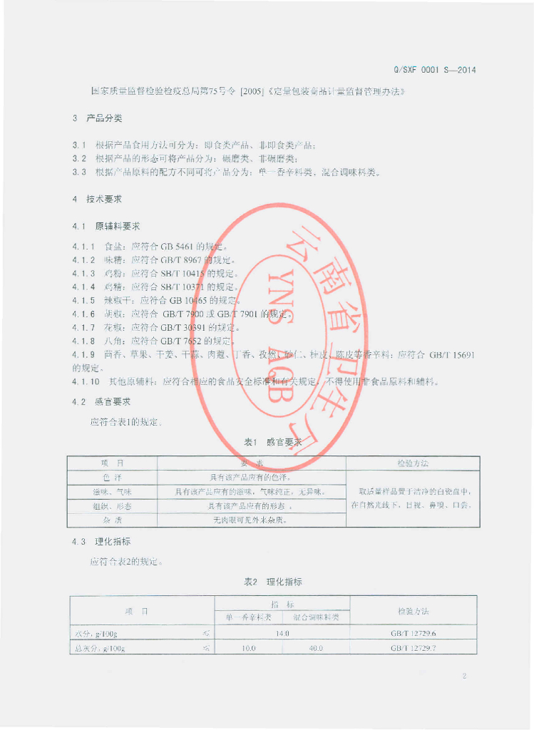 Q/SXF 0001S-2014 标准预览