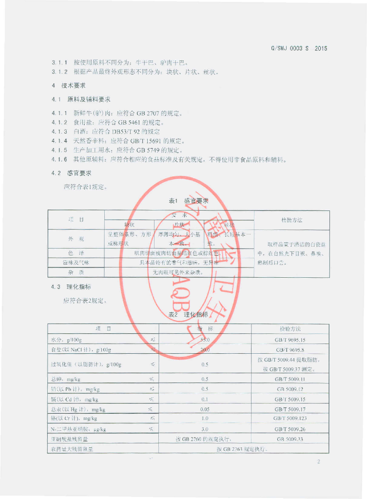 Q/SWJ 0003S-2015 标准预览