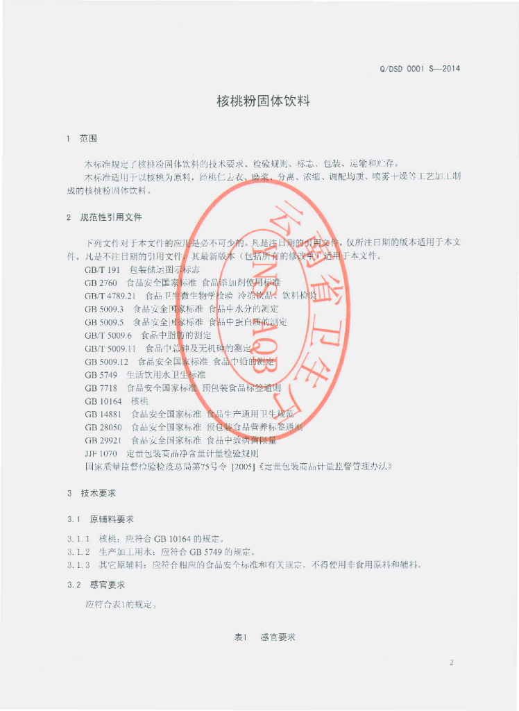 Q/DSD 0001S-2014 标准预览