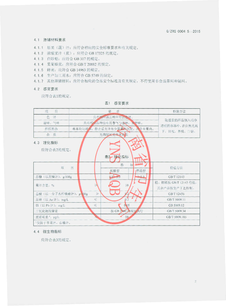 Q/ZRQ 0004S-2015 标准预览