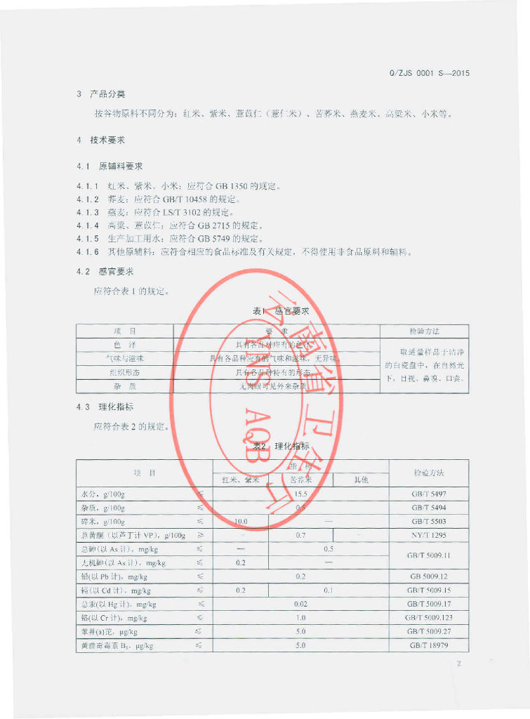 Q/ZJS 0001S-2015 标准预览