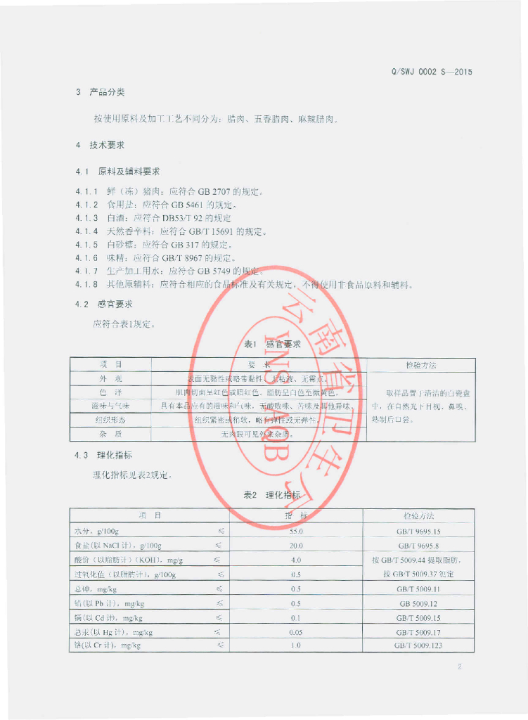 Q/SWJ 0002S-2015 标准预览