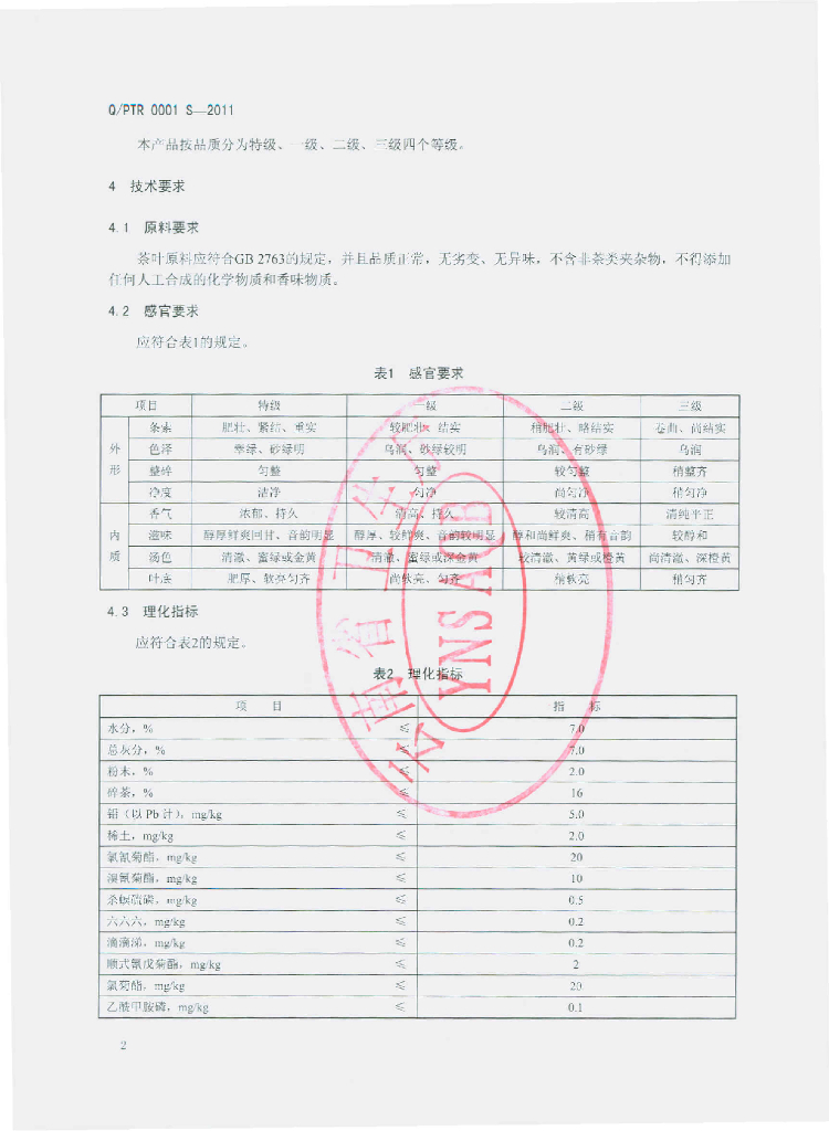 Q/PTR 0001S-2011 标准预览