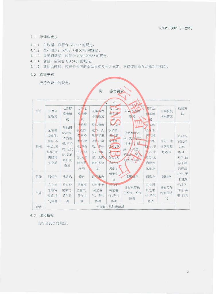 Q/KPS 0001S-2015 标准预览