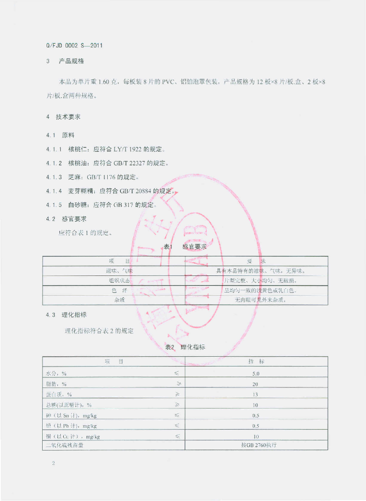 Q/FJD 0002S-2011 标准预览