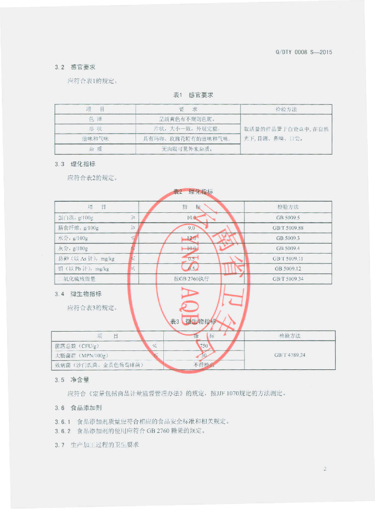 Q/DTY 0008S-2015 标准预览