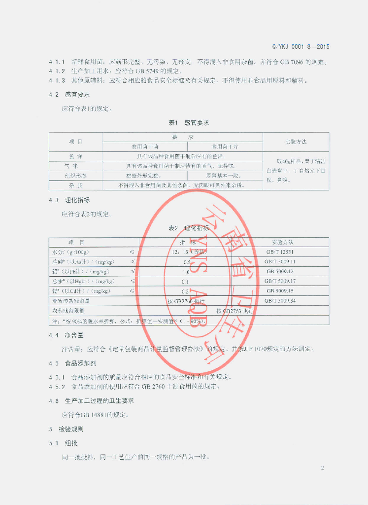 Q/YKJ 0001S-2015 标准预览