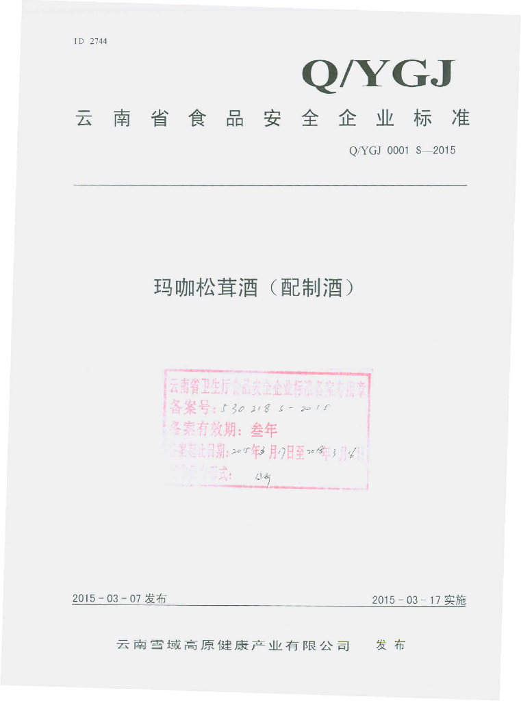 Q/YGJ 0001S-2015 标准预览