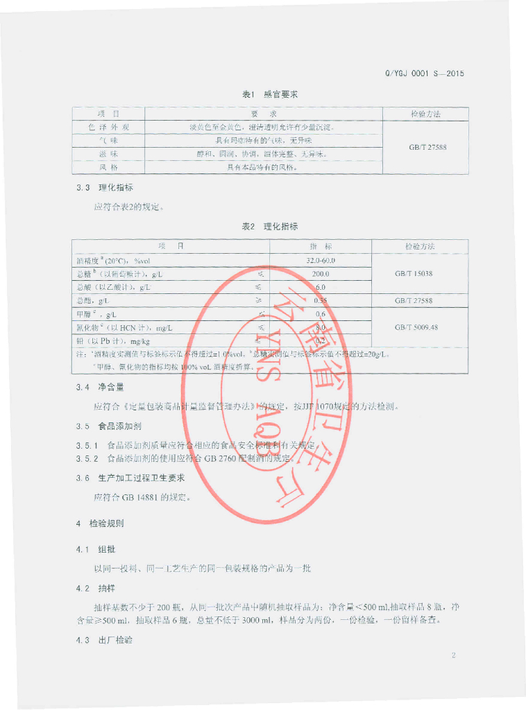 Q/YGJ 0001S-2015 标准预览