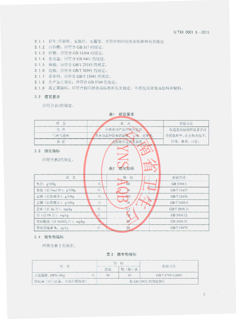 Q/TXX 0001S-2015 标准预览