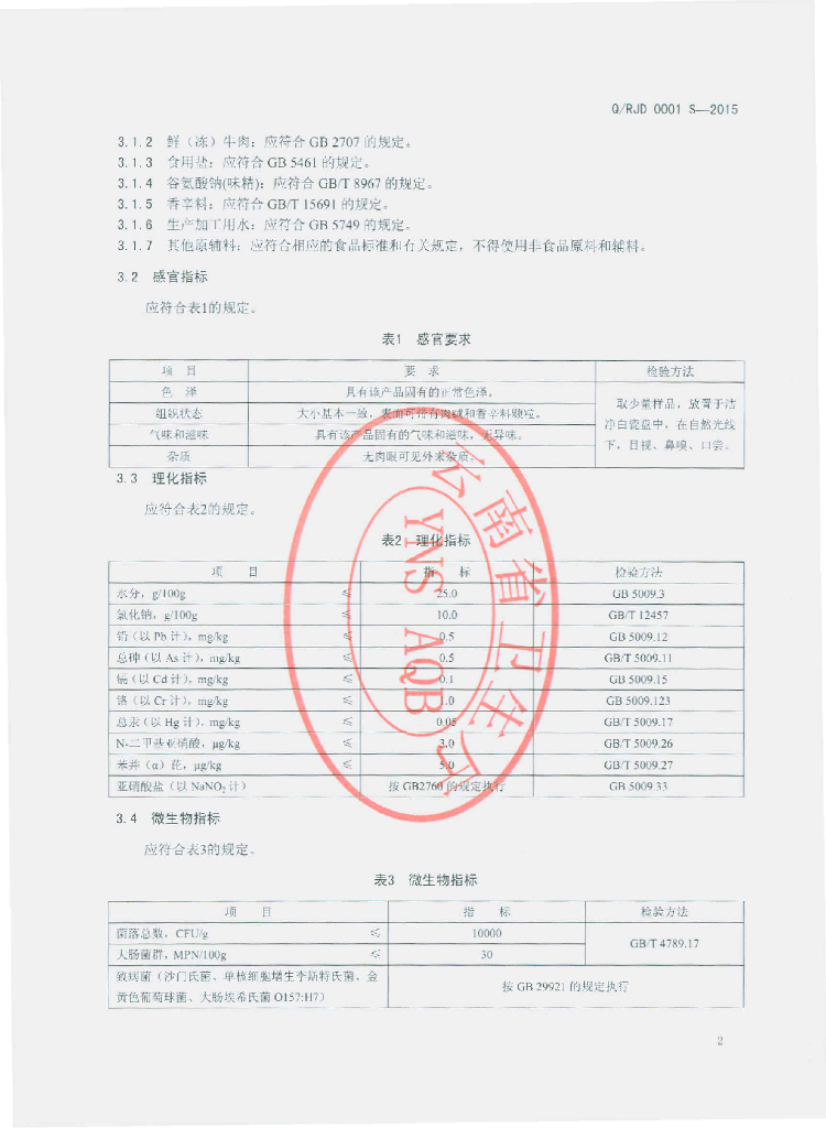 Q/RJD 0001S-2015 标准预览