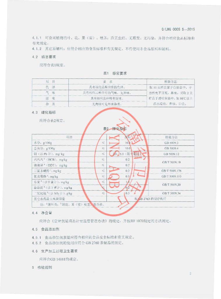 Q/LMG 0005S-2015 标准预览