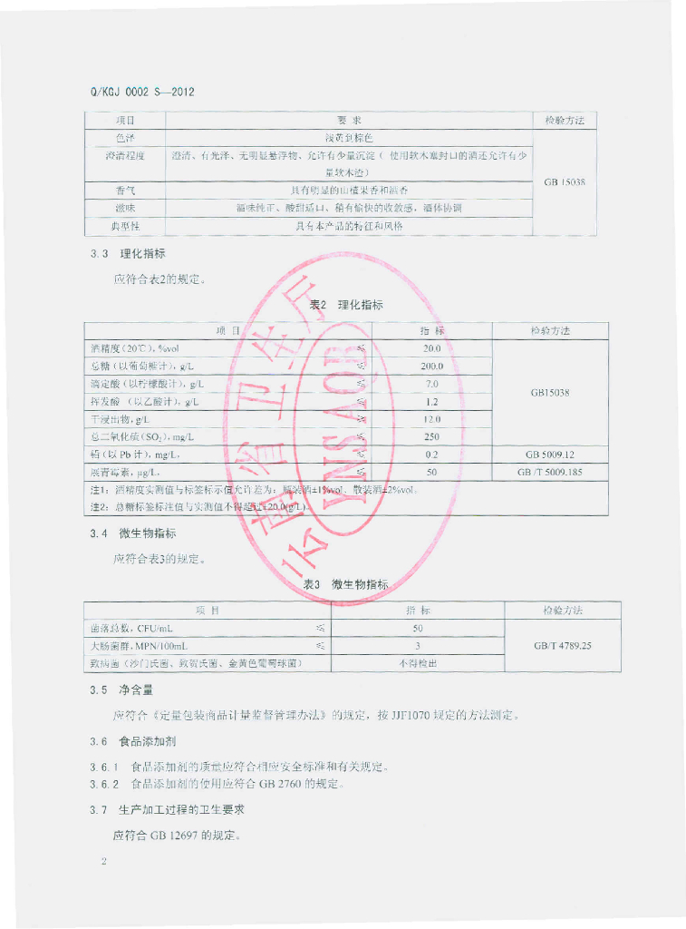 Q/KGJ 0002S-2012 标准预览