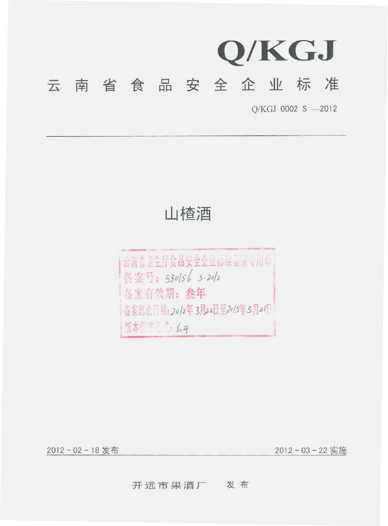 Q/KGJ 0002S-2012 标准预览
