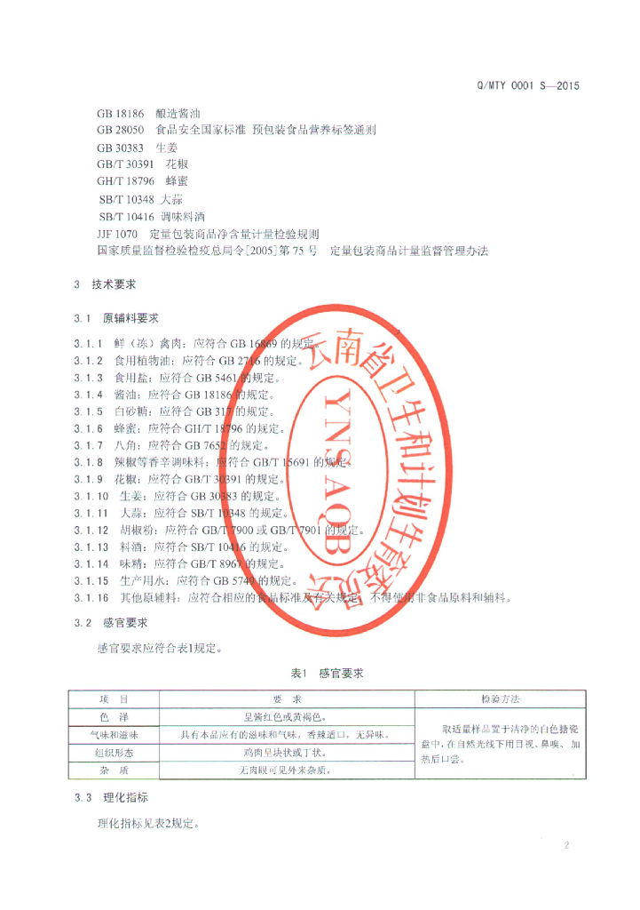 Q/MTY 0001S-2015 标准预览