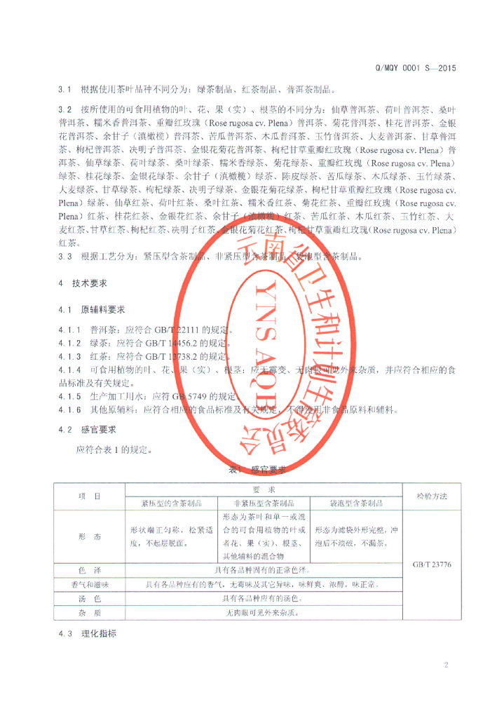 Q/MQY 0001S-2015 标准预览