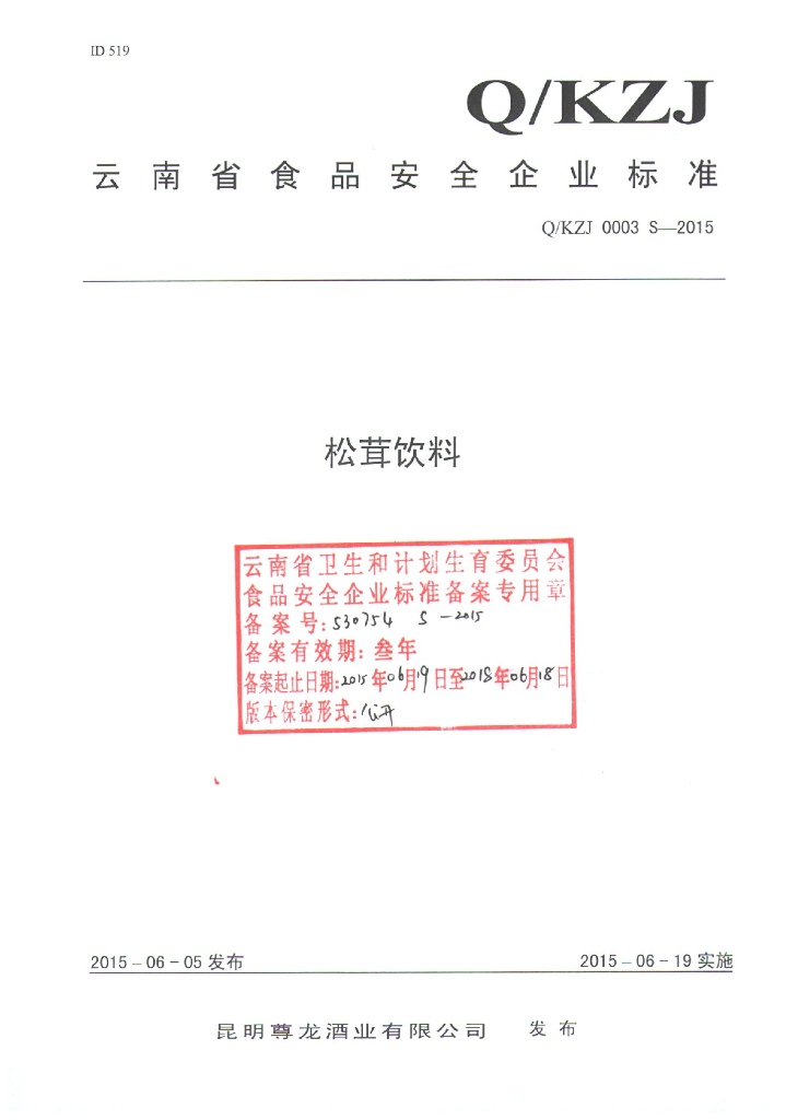 Q/KZJ 0003S-2015 标准预览
