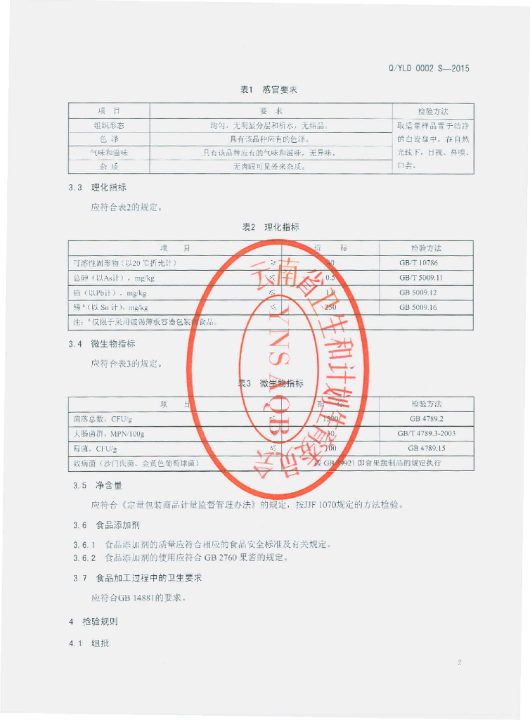 Q/YLD 0002S-2015 标准预览