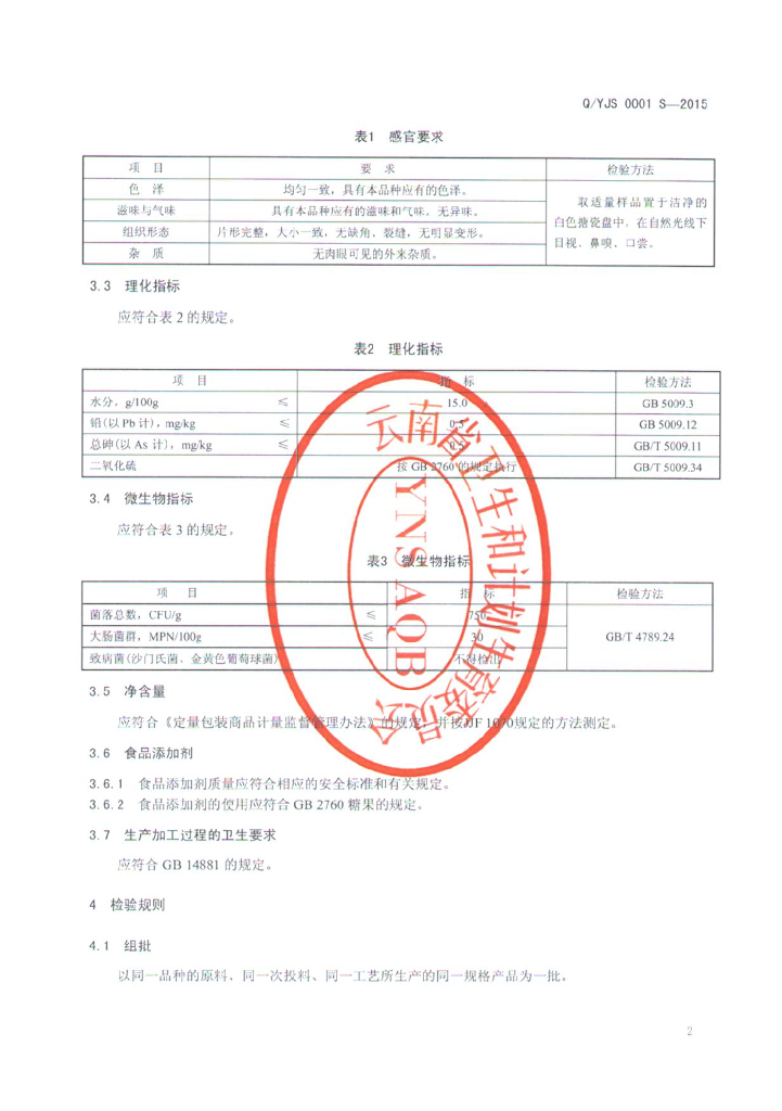 Q/YJS 0001S-2015 标准预览