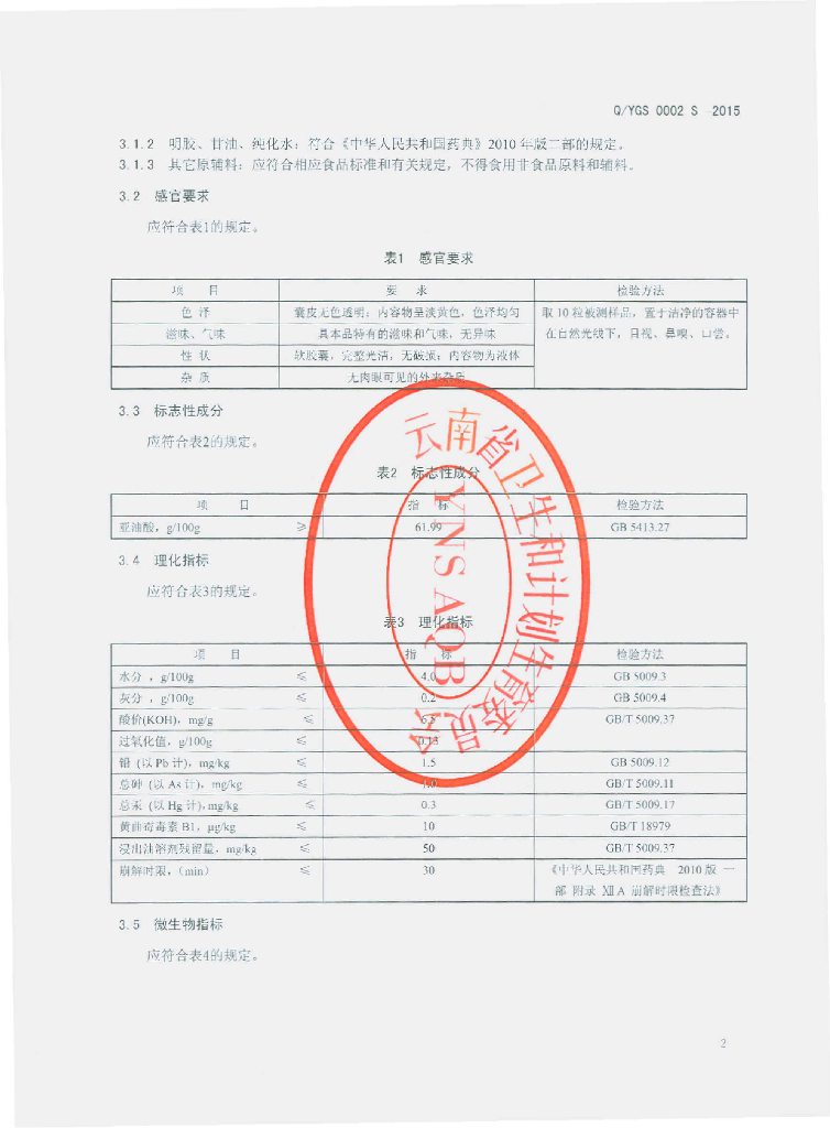 Q/YGS 0002S-2015 标准预览